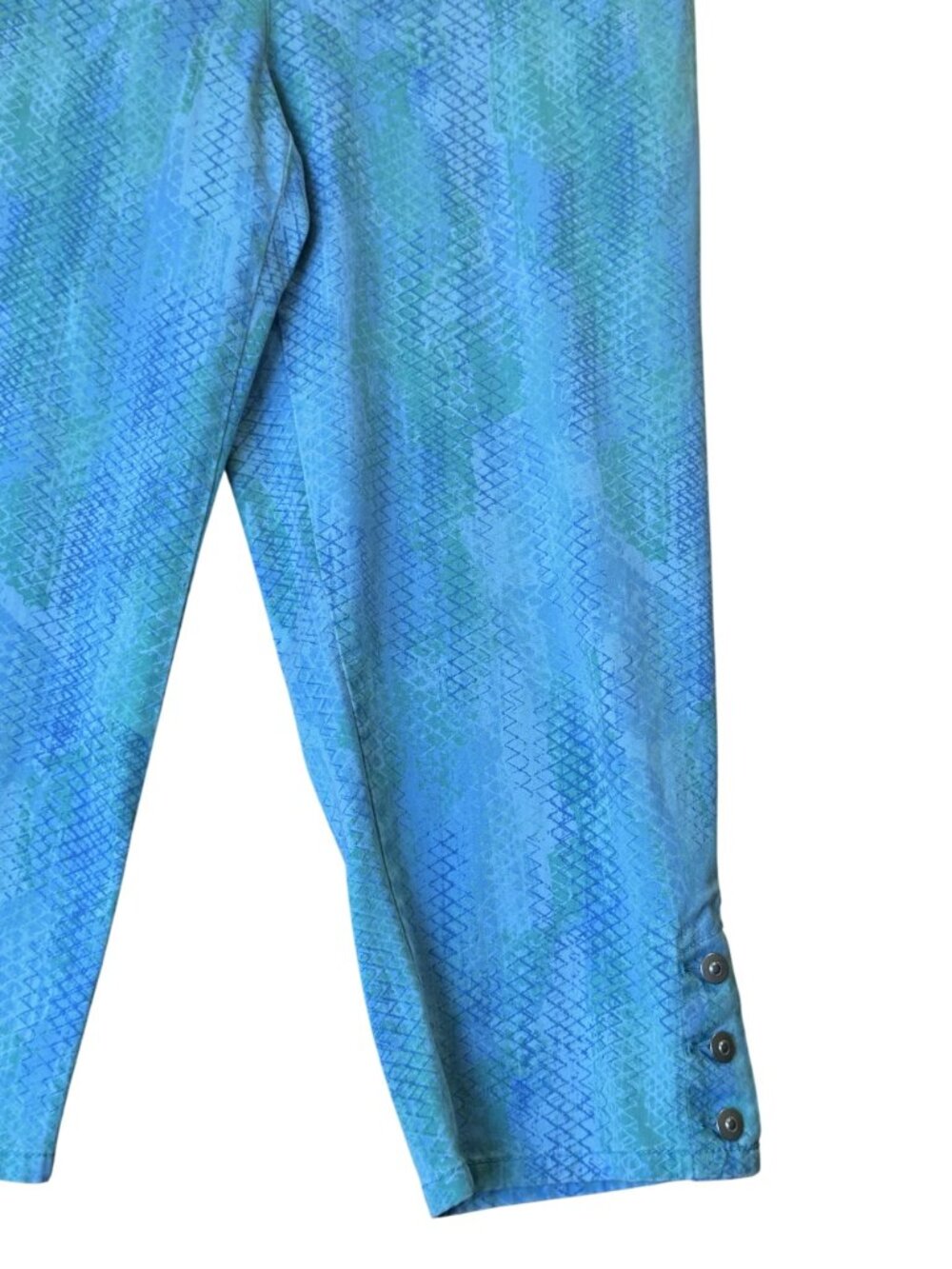 Ruby Rd. Womens Cropped Pants Blue Python Snakeskin Print Stretch - 14 - Picture 7 of 13